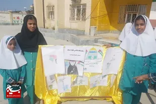 برپایی نمایشگاه نقاشی با موضوع "آزادی قدس" در چابهار