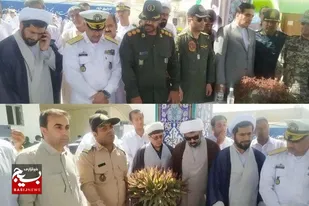 غبارروبی و عطرافشانی گلزار شهدای گمنام شهرستان کنارک