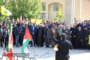 اساتید و دانشجویان همدانی با برگزاری تجمع خواستار برخورد قاطع با رژیم صهیونیستی شدند